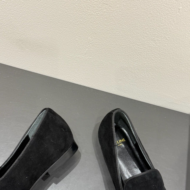 LOAFERS IN BLACK SUEDE EMBROIDERED LOGO