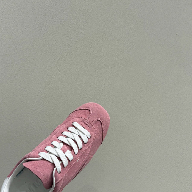 LACE-UP SNEAKER IN PINK SUEDE