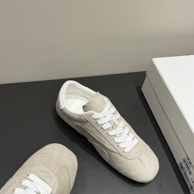 LACE-UP SNEAKER IN BEIGE SUEDE