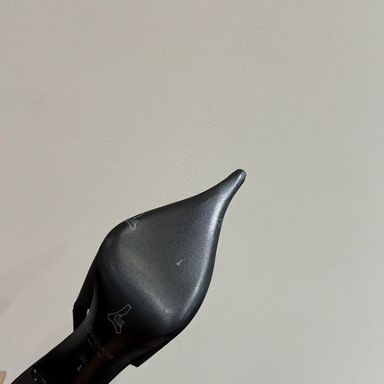 YSL HIGH SLINGBACK 25S IN BLACK SATIN