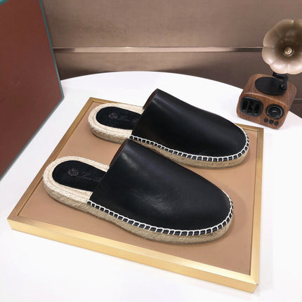 LP SEASIDE WALK MULE BLACK CALFSKIN