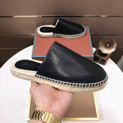 LP SEASIDE WALK MULE BLACK CALFSKIN