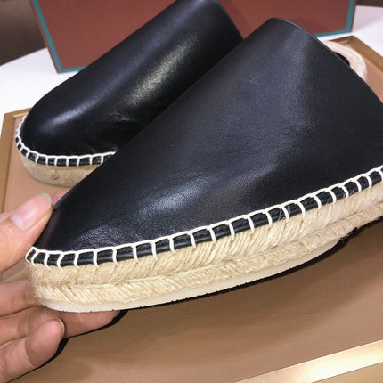 LP SEASIDE WALK MULE BLACK CALFSKIN