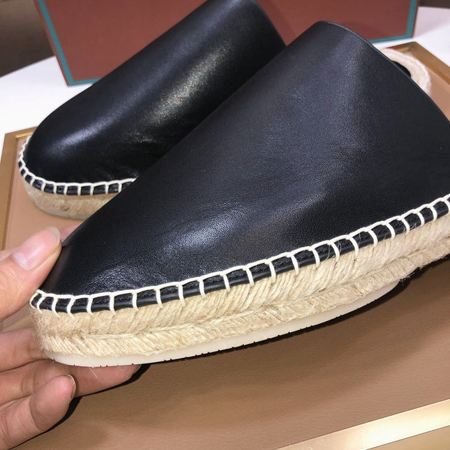 LP SEASIDE WALK MULE BLACK CALFSKIN