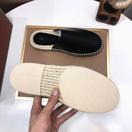 LP SEASIDE WALK MULE BLACK CALFSKIN