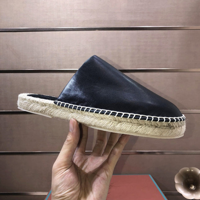 LP SEASIDE WALK MULE BLACK CALFSKIN