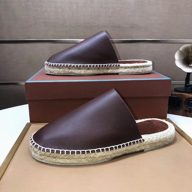 LP SEASIDE WALK MULE CHOCOLATE CALFSKIN