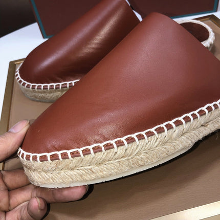 LP SEASIDE WALK MULE DEEP TAN CALFSKIN