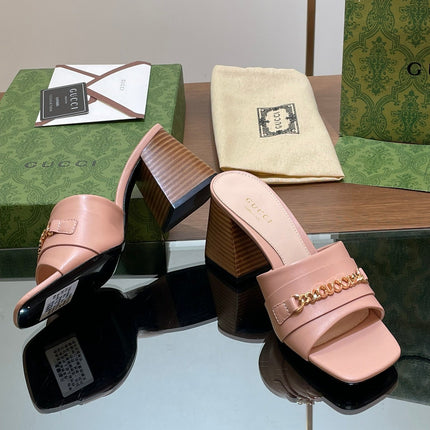 GG SIGNORIA SLIDE SANDAL PASTEL PINK DENIM