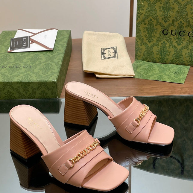 GG SIGNORIA SLIDE SANDAL PASTEL PINK DENIM