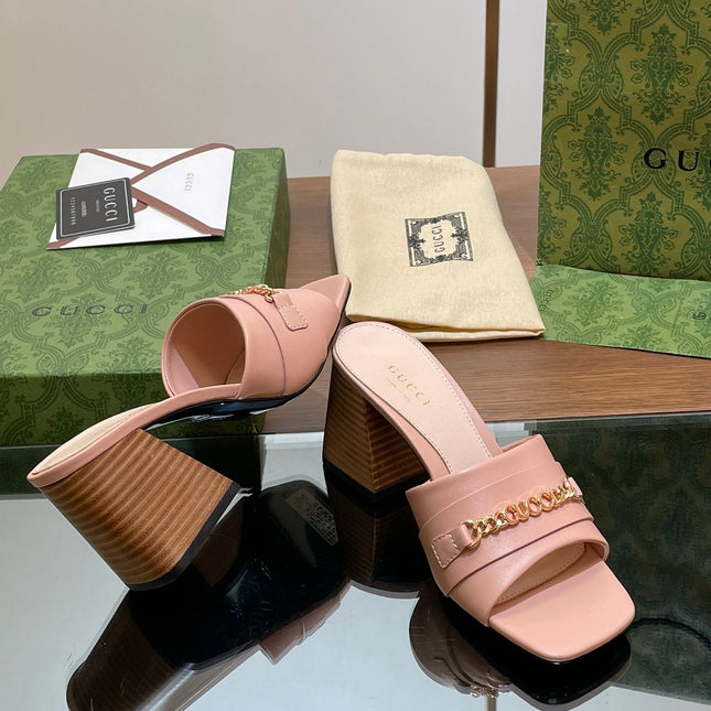 GG SIGNORIA SLIDE SANDAL PASTEL PINK DENIM