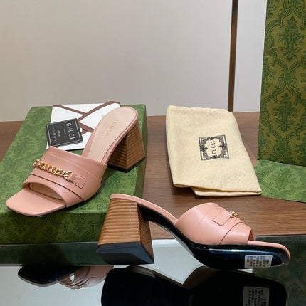 GG SIGNORIA SLIDE SANDAL PASTEL PINK DENIM