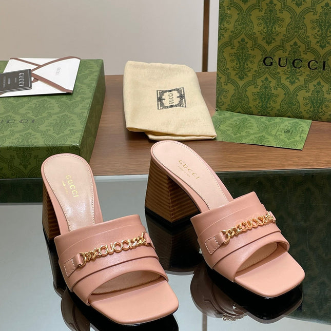 GG SIGNORIA SLIDE SANDAL PASTEL PINK DENIM