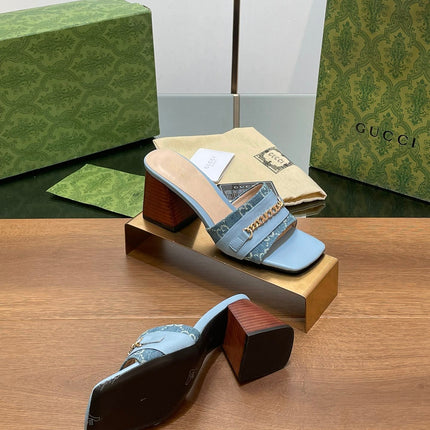 GG SIGNORIA SLIDE SANDAL SKY DENIM