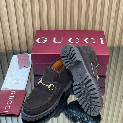 GG HORSEBIT LOAFERS IN DARK PURPLE SUEDE