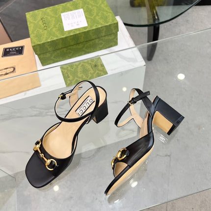 GG HIGH HEELS SANDALS 60 IN BLACK LAMBSKIN