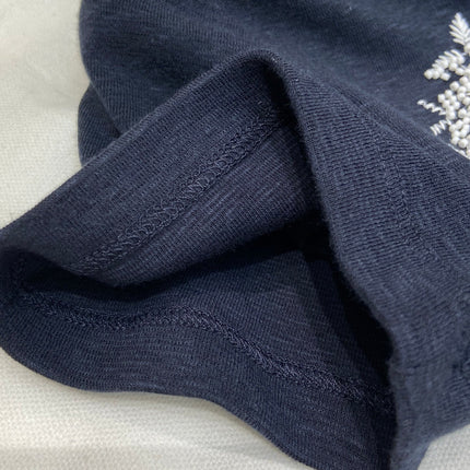 FLORAL EMBROIDERED T SHIRT 25S IN COTTON 266303