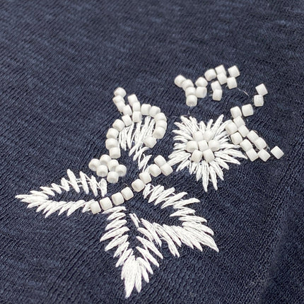 FLORAL EMBROIDERED T SHIRT 25S IN COTTON 266303