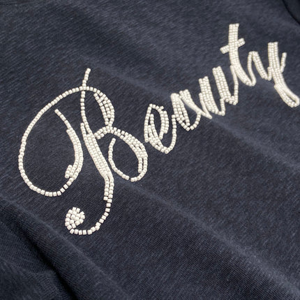 EMBROIDERED CHEST T SHIRT BEAUTY 25S IN COTTON 266314
