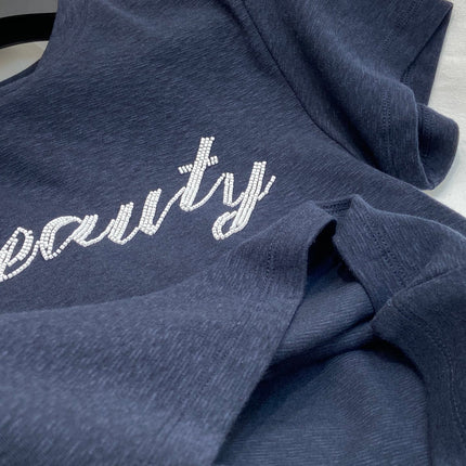 EMBROIDERED CHEST T SHIRT BEAUTY 25S IN COTTON 266314