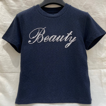 EMBROIDERED CHEST T SHIRT BEAUTY 25S IN COTTON 266314