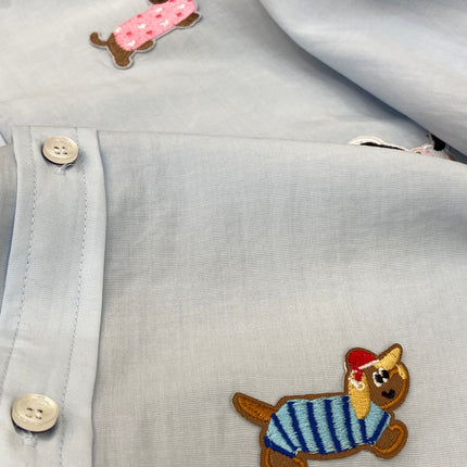 THOM INSPIRED SHIRT SET WITH DOG PRINT25S IN OXFORD COTTON 266233