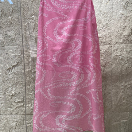 PETAL SNAKE PRINT DRESS 25S IN SILK COTTON 266251