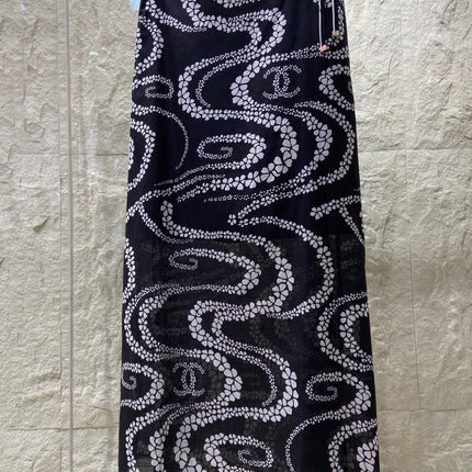 PETAL SNAKE PRINT DRESS 25S IN SILK COTTON 266256