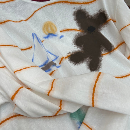 STRIPED LONG SLEEVE T SHIRT 25S IN COTTON 266272