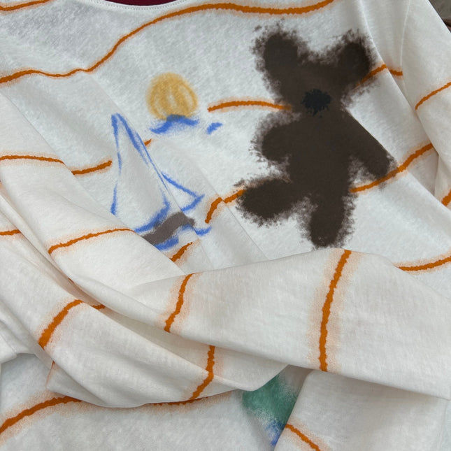 STRIPED LONG SLEEVE T SHIRT 25S IN COTTON 266272