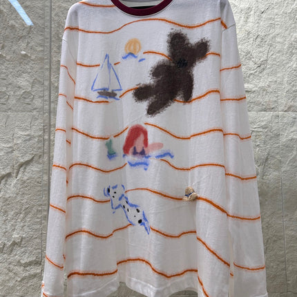 STRIPED LONG SLEEVE T SHIRT 25S IN COTTON 266272