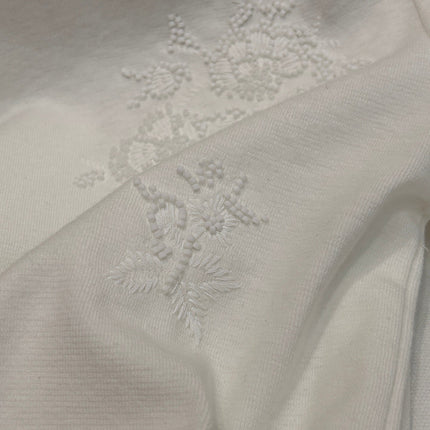 FLORAL EMBROIDERED T SHIRT 25S IN COTTON 266309