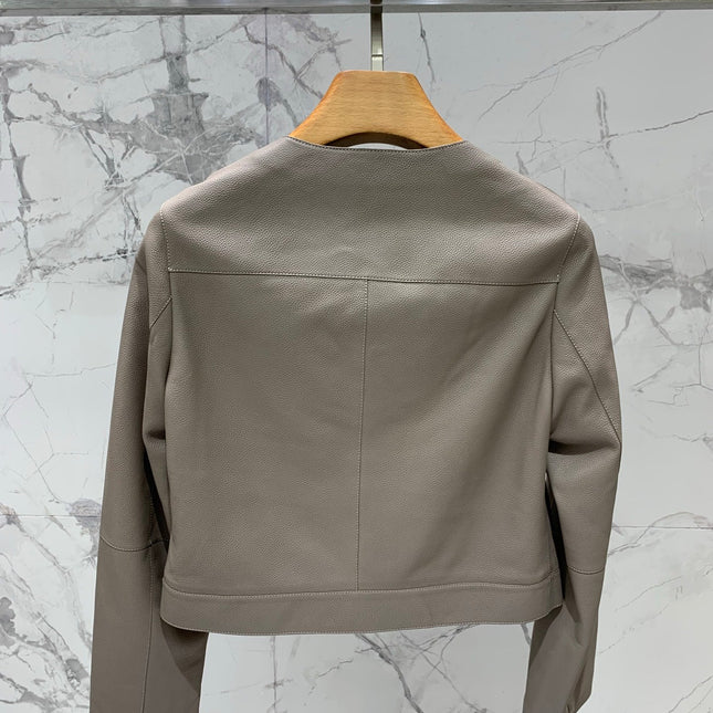 HERMES 25S LEATHER JACKET WITH LEATHER SHORTS 528568