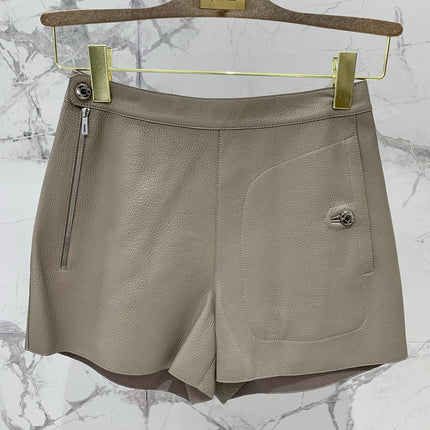 HERMES 25S LEATHER JACKET WITH LEATHER SHORTS 528568