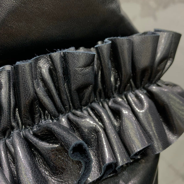 CHANEL 25S ROUND-NECK LEATHER JACKET 410