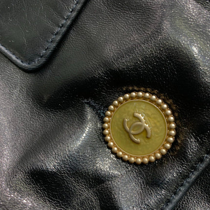 CHANEL 25S ROUND-NECK LEATHER JACKET 410