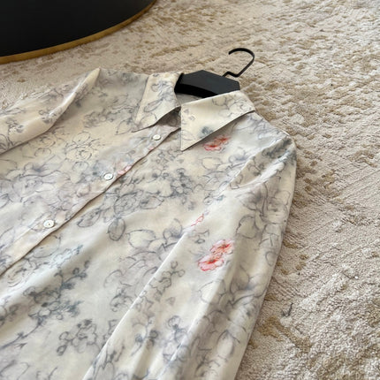 CHANEL LONG-SLEEVE PRINTED SHIRT IN SOFT FABRIC