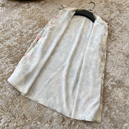 CHANEL LONG-SLEEVE PRINTED SHIRT IN SOFT FABRIC