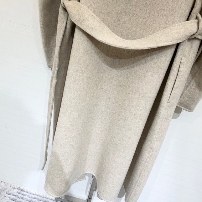 HERMES 25S KNIT HOODED COAT WITH SHEARLING TRIM 216