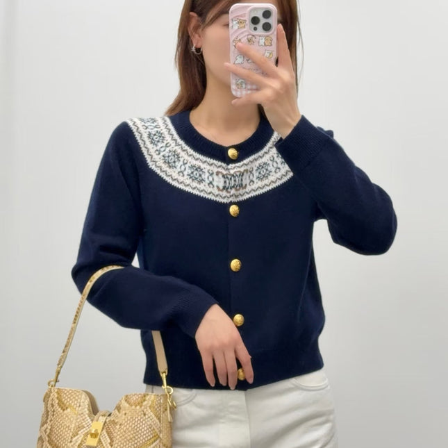 CELINE 25S ROUND-NECK CROCHET SWEATER 0058