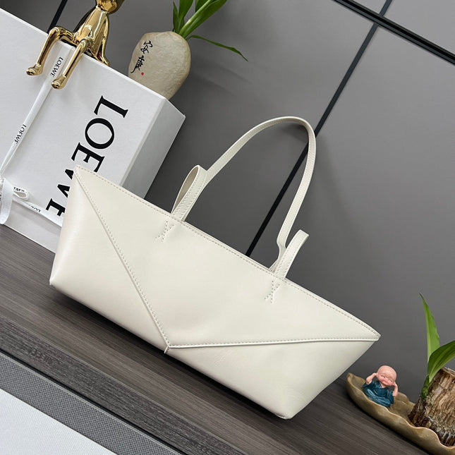PUZZLE FOLD CROPPED 39 BAG IN WHITE SOLF GRAINED CALFSKIN