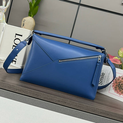 LOE PUZZLE 33 BAG IN COBALT BLUE CALFSKIN