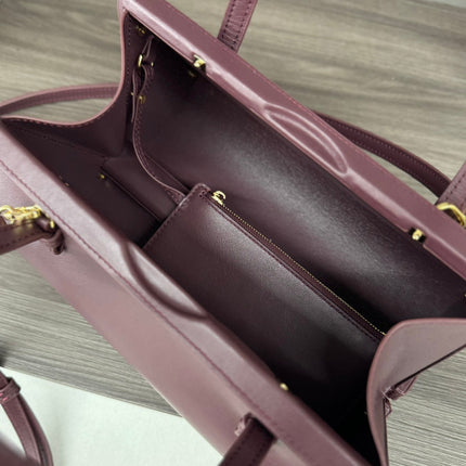 CYLINDER BAG 25 IN WINE PURPLE CALFSKIN
