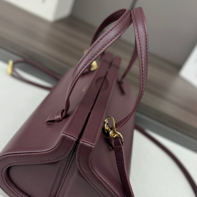 CYLINDER BAG 25 IN WINE PURPLE CALFSKIN