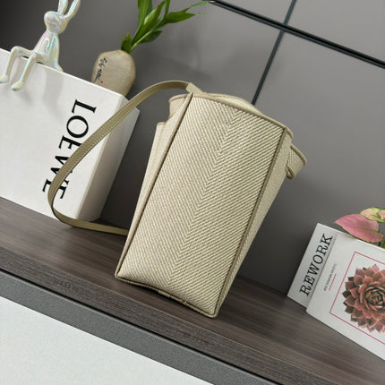 LARGE 30 LOEWE FONT TOTE IN ECRU JACQUARD CANVAS