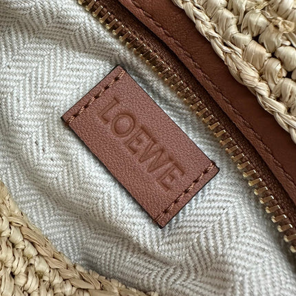 LOEWE 25S SLIT POCHETTE BAG 27 IN NATURAL CALFSKIN SHOULDER STRAP