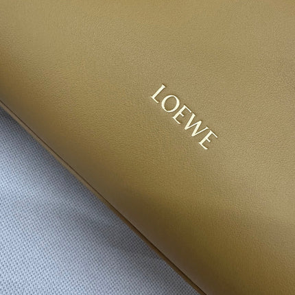 LOEWE 25S MADRID BAG 28 IN SAND YELLOW CALFSKIN GOLD HARDWARE