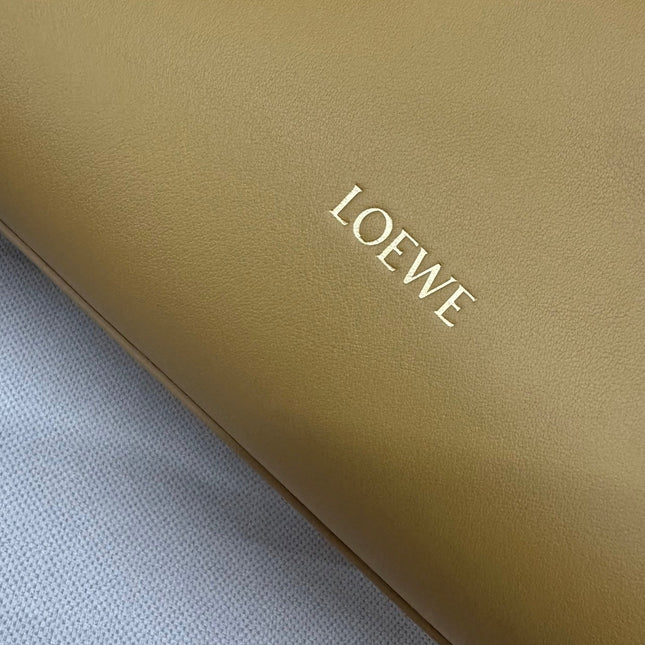 LOEWE 25S MADRID BAG 28 IN SAND YELLOW CALFSKIN GOLD HARDWARE