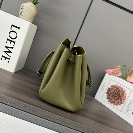 LOEWE 25S MADRID BAG 28 IN OLIVE GREEN CALFSKIN GOLD HARDWARE