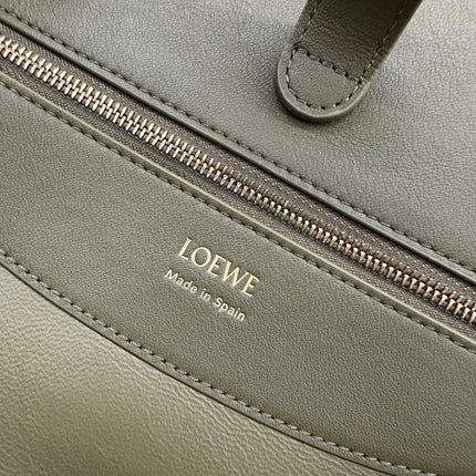 LOEWE 25S MEDIUM MADRID BAG 23 IN OLIVE GREEN CALFSKIN GOLD HARDWARE